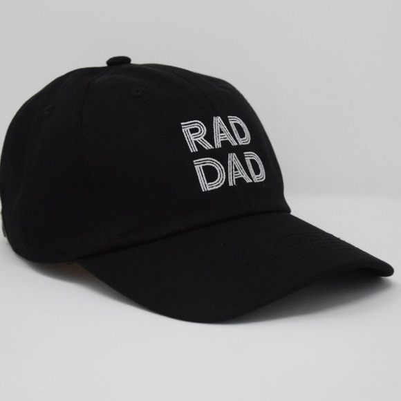 BLACK - Rad Dad Embroidered 6 Panel Adjustable Baseball Dad Cap - Picture 2 of 3